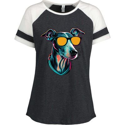 Dad Mom Cool Dog Sunglasses Italian Greyhound Enza Ladies Jersey Colorblock Tee