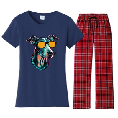 Dad Mom Cool Dog Sunglasses Italian Greyhound Women's Flannel Pajama Set