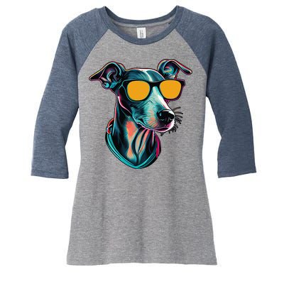 Dad Mom Cool Dog Sunglasses Italian Greyhound Women's Tri-Blend 3/4-Sleeve Raglan Shirt