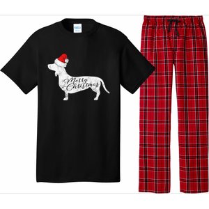 Dachshund Merry Christmas Cool Gift I Doxie Santa Silhouette Cool Gift Pajama Set