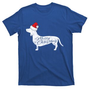 Dachshund Merry Christmas Cool Gift I Doxie Santa Silhouette Cool Gift T-Shirt