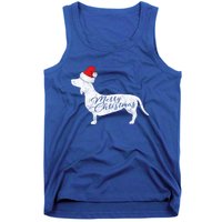 Dachshund Merry Christmas Cool Gift I Doxie Santa Silhouette Cool Gift Tank Top