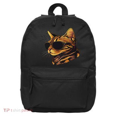 Dad Mom Cat Sunglasses Bengal Cat 16 in Basic Backpack
