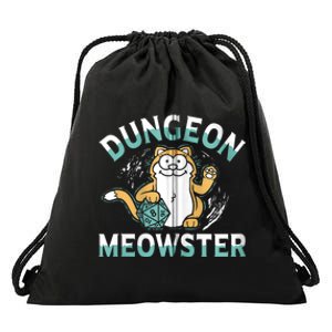 Dungeon Meowster Cat Lover Fantasy Games Drawstring Bag