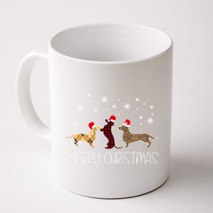 Dachshund Merry Christmas Cute Plaid Leopard Doxie Dog Xmas Gift Coffee Mug