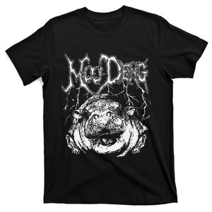 Death Metal Cute Baby Hippo Moo Deng Hippopotamus T-Shirt