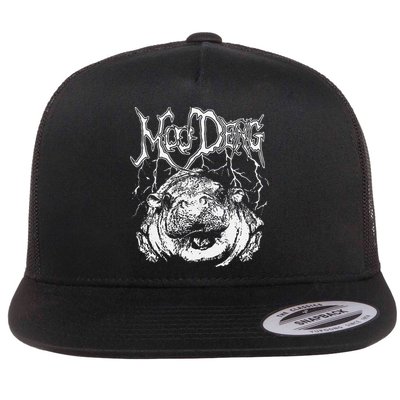 Death Metal Cute Baby Hippo Moo Deng Hippopotamus Flatbill Hat