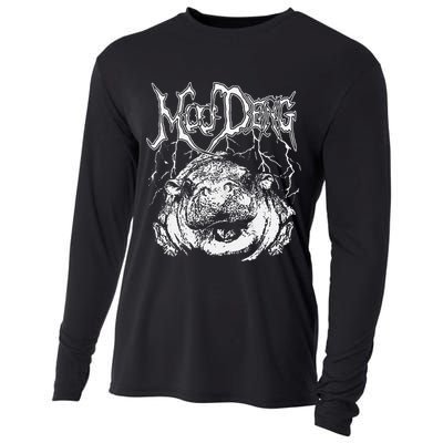 Death Metal Cute Baby Hippo Moo Deng Hippopotamus Cooling Performance Long Sleeve Crew