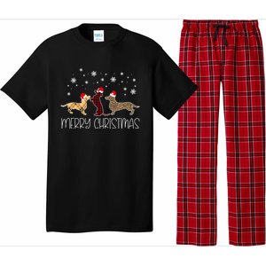 Dachshund Merry Christmas Cute Plaid Leopard Doxie Dog XMas Meaningful Gift Pajama Set