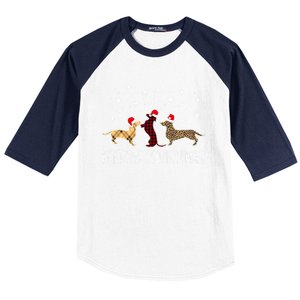 Dachshund Merry Christmas Cute Plaid Leopard Doxie Dog XMas Meaningful Gift Baseball Sleeve Shirt