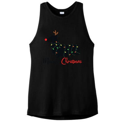 Dachshund Merry Christmas Winter Dogs Christmas Ladies PosiCharge Tri-Blend Wicking Tank