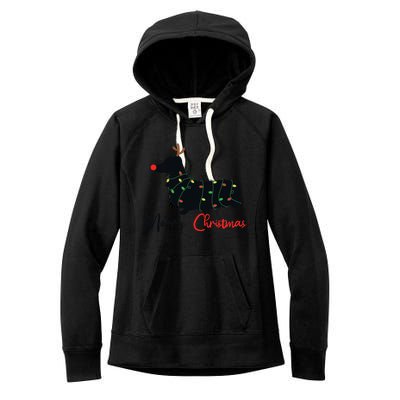 Dachshund Merry Christmas Winter Dogs Christmas Women's Fleece Hoodie