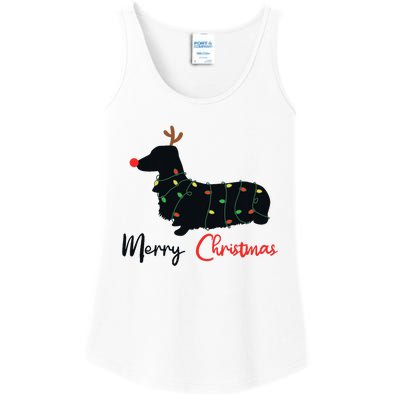 Dachshund Merry Christmas Winter Dogs Christmas Ladies Essential Tank