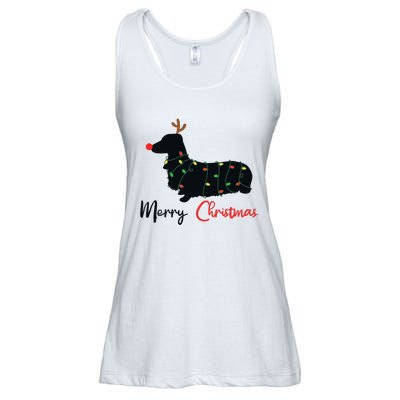 Dachshund Merry Christmas Winter Dogs Christmas Ladies Essential Flowy Tank