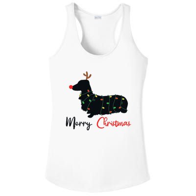 Dachshund Merry Christmas Winter Dogs Christmas Ladies PosiCharge Competitor Racerback Tank