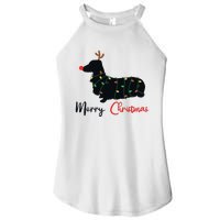 Dachshund Merry Christmas Winter Dogs Christmas Women's Perfect Tri Rocker Tank