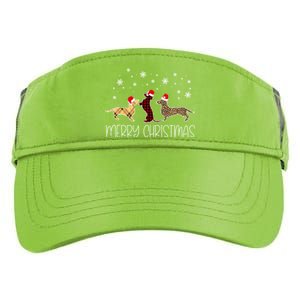 Dachshund Merry Christmas Cute Plaid Leopard Doxie Dog Xgiftmas Gift Adult Drive Performance Visor