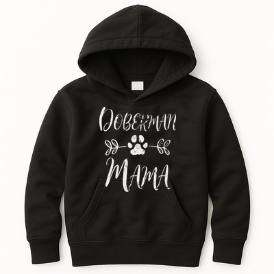 Doberman Mama Doberman Lover Owner Dog Mom Kids Hoodie