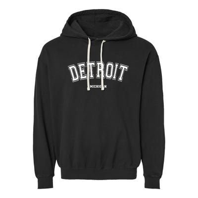 Detroit Michigan Garment-Dyed Fleece Hoodie