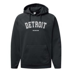 Detroit Michigan Performance Fleece Hoodie