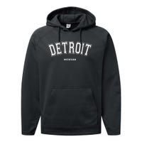 Detroit Michigan Performance Fleece Hoodie