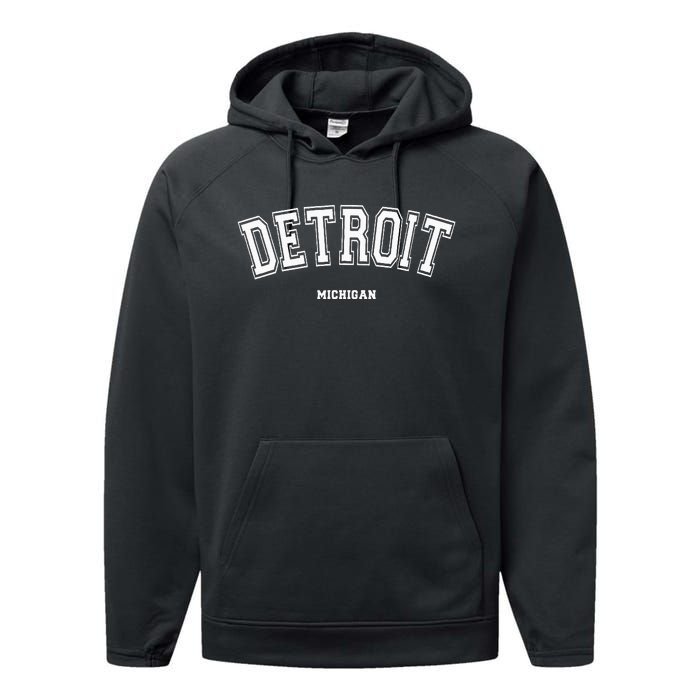 Detroit Michigan Performance Fleece Hoodie