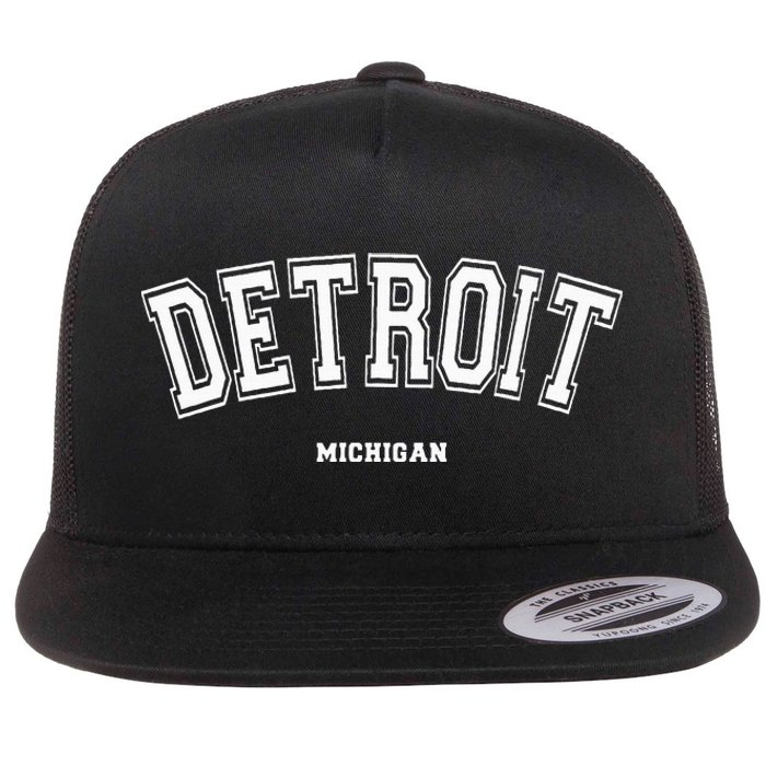 Detroit Michigan Flat Bill Trucker Hat