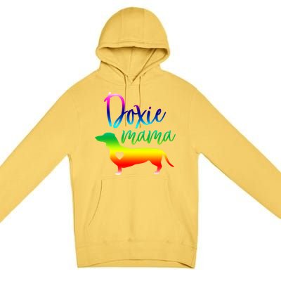 Doxie Mama Dachshund Mom Funny Wiener Dog Gift Premium Pullover Hoodie