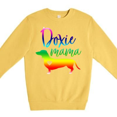 Doxie Mama Dachshund Mom Funny Wiener Dog Gift Premium Crewneck Sweatshirt