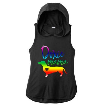 Doxie Mama Dachshund Mom Funny Wiener Dog Gift Ladies PosiCharge Tri-Blend Wicking Draft Hoodie Tank