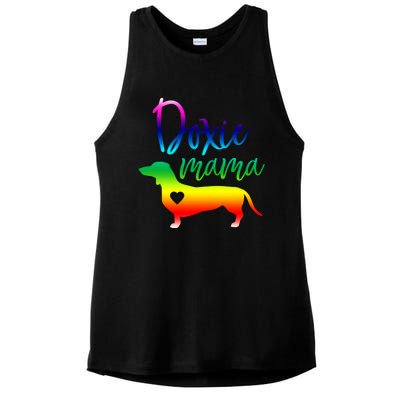 Doxie Mama Dachshund Mom Funny Wiener Dog Gift Ladies PosiCharge Tri-Blend Wicking Tank