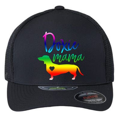 Doxie Mama Dachshund Mom Funny Wiener Dog Gift Flexfit Unipanel Trucker Cap