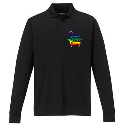 Doxie Mama Dachshund Mom Funny Wiener Dog Gift Performance Long Sleeve Polo