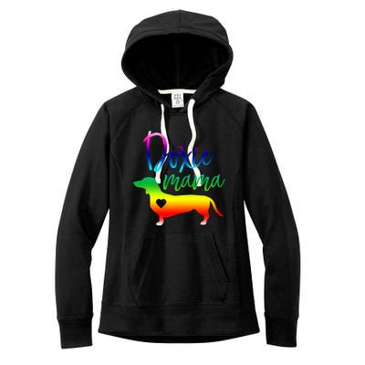 Doxie Mama Dachshund Mom Funny Wiener Dog Gift Women's Fleece Hoodie