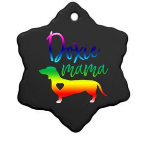 Doxie Mama Dachshund Mom Funny Wiener Dog Gift Ceramic Star Ornament