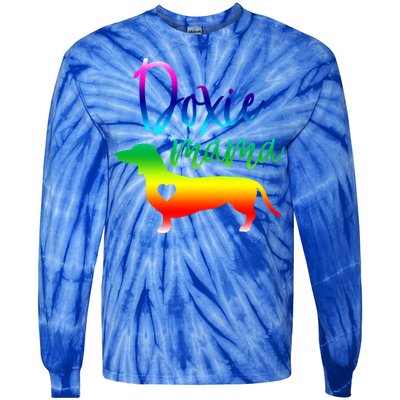 Doxie Mama Dachshund Mom Funny Wiener Dog Gift Tie-Dye Long Sleeve Shirt