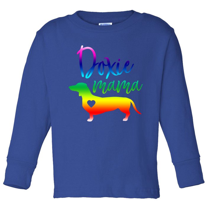 Doxie Mama Dachshund Mom Funny Wiener Dog Gift Toddler Long Sleeve Shirt