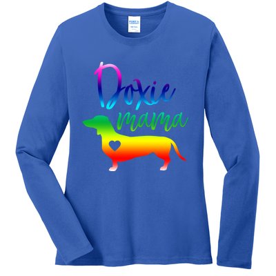 Doxie Mama Dachshund Mom Funny Wiener Dog Gift Ladies Long Sleeve Shirt