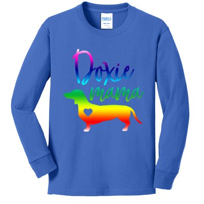 Doxie Mama Dachshund Mom Funny Wiener Dog Gift Kids Long Sleeve Shirt