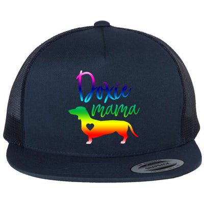 Doxie Mama Dachshund Mom Funny Wiener Dog Gift Flat Bill Trucker Hat