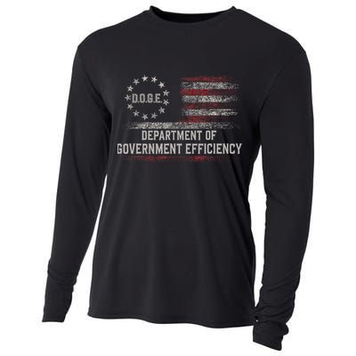 Doge Meme D.O.G.E. Department Of Government Efficiency Cooling Performance Long Sleeve Crew