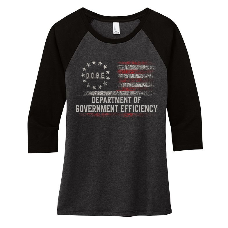 Doge Meme D.O.G.E. Department Of Government Efficiency Women's Tri-Blend 3/4-Sleeve Raglan Shirt