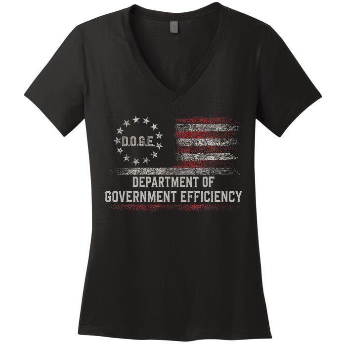 Doge Meme D.O.G.E. Department Of Government Efficiency Women's V-Neck T-Shirt