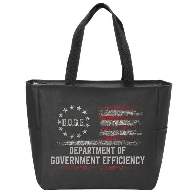 Doge Meme D.O.G.E. Department Of Government Efficiency Zip Tote Bag