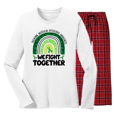 Duchenne Muscular Dystrophy Awareness We Fight Together Women's Long Sleeve Flannel Pajama Set 