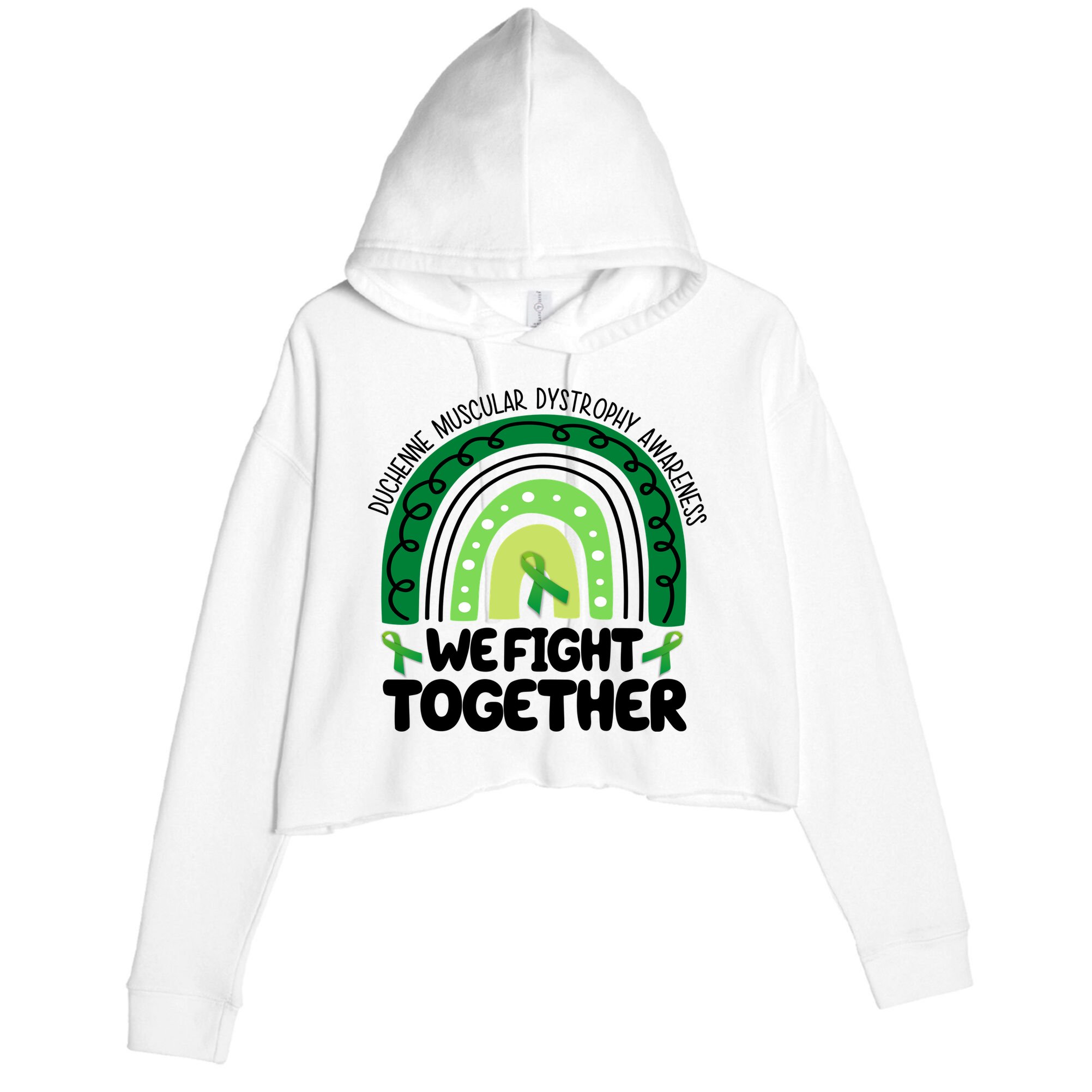 Duchenne Muscular Dystrophy Awareness We Fight Together Crop Fleece Hoodie