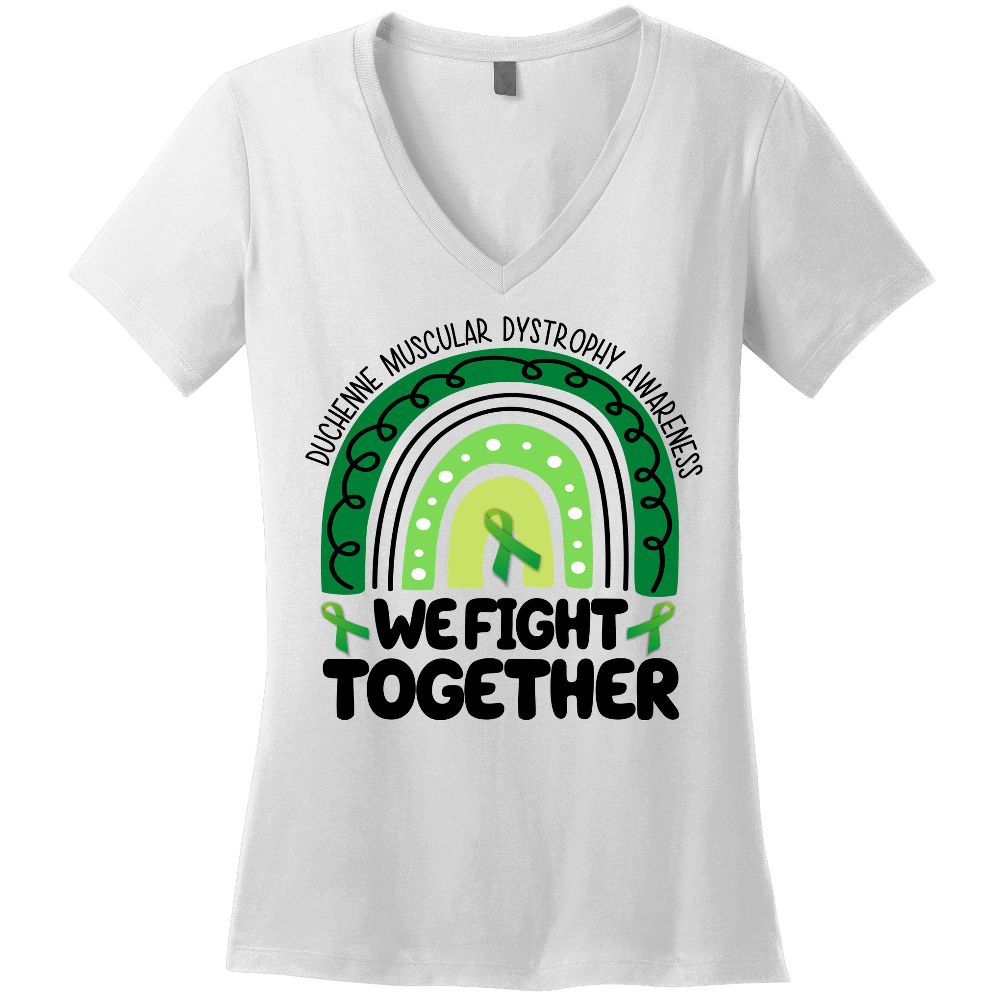 Duchenne Muscular Dystrophy Awareness We Fight Together Women's V-Neck T-Shirt