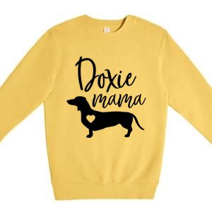 Doxie Mama Dachshund Mama Funny Dog Mom Wiener Dog Doxie Mom Gift Premium Crewneck Sweatshirt