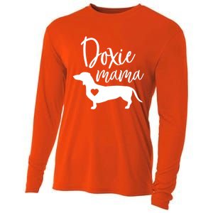 Doxie Mama Dachshund Mama Funny Dog Mom Wiener Dog Doxie Mom Gift Cooling Performance Long Sleeve Crew