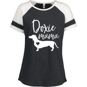 Doxie Mama Dachshund Mama Funny Dog Mom Wiener Dog Doxie Mom Gift Enza Ladies Jersey Colorblock Tee